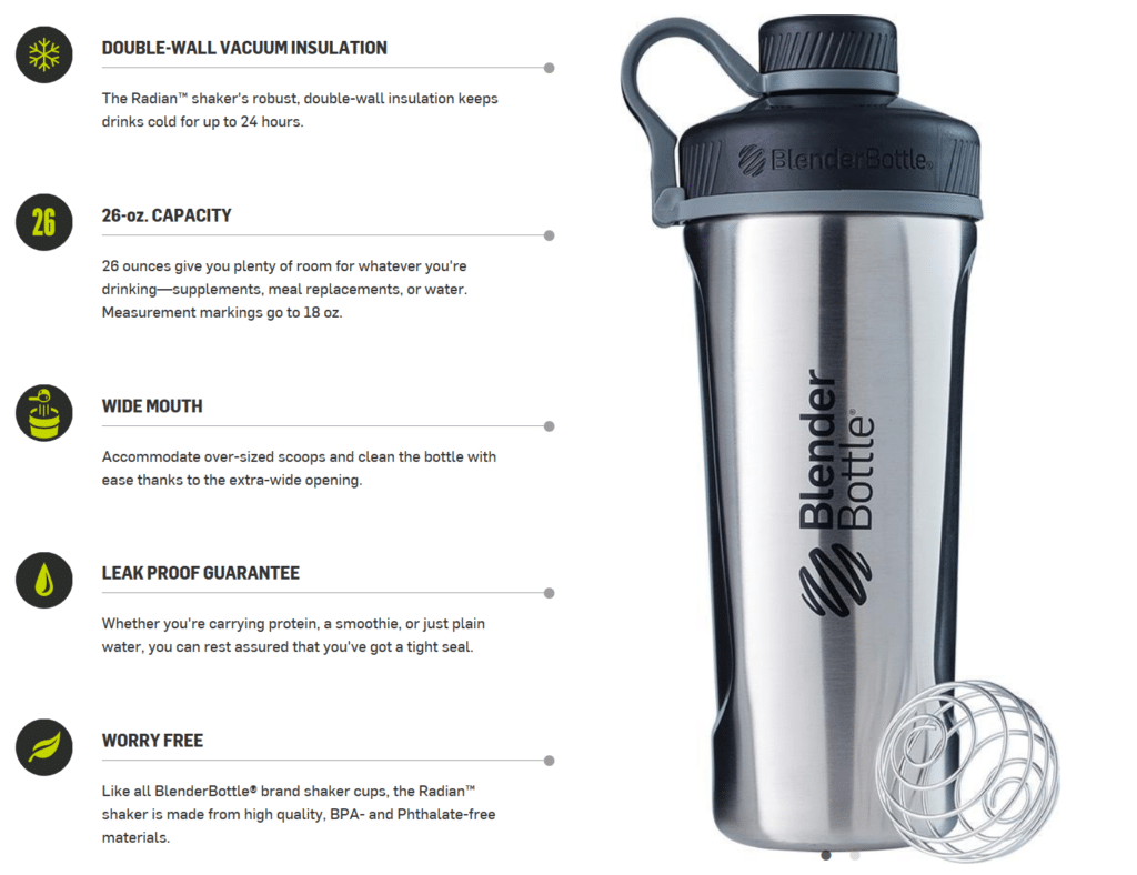 Blender Bottle Radian Stainless Steel Arctic Blue