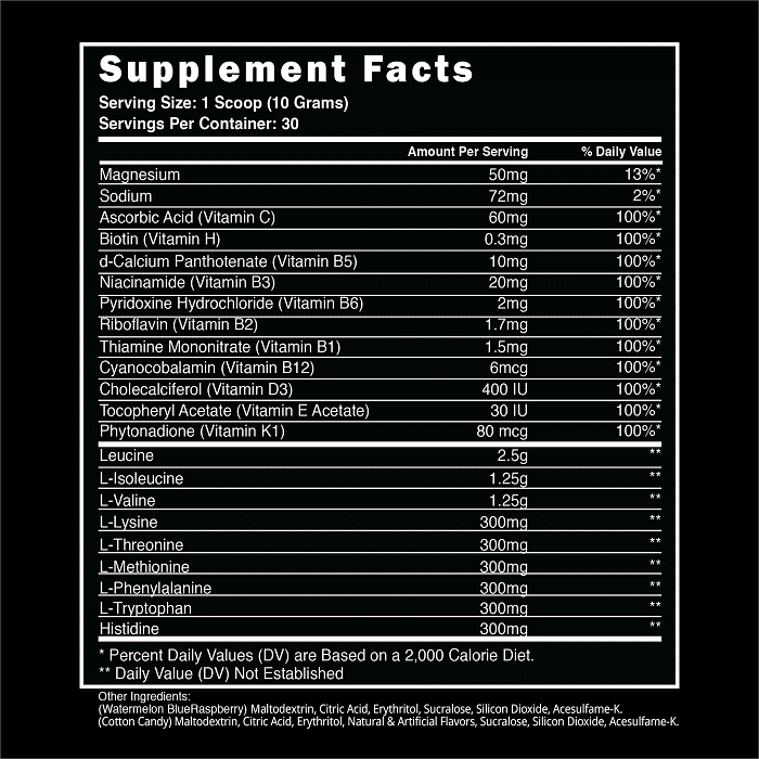 Steel Supplements BCAA EAA label Supplement City