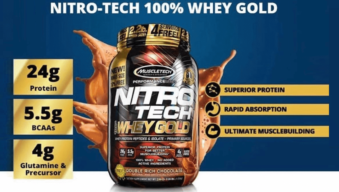 Muscletech Nitro Tech 100% Whey Gold banner - Supplement City