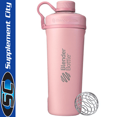 BlenderBottle Radian Insulated Stainless Steel Shaker Bottle, 26- Ounce, Rose Pink